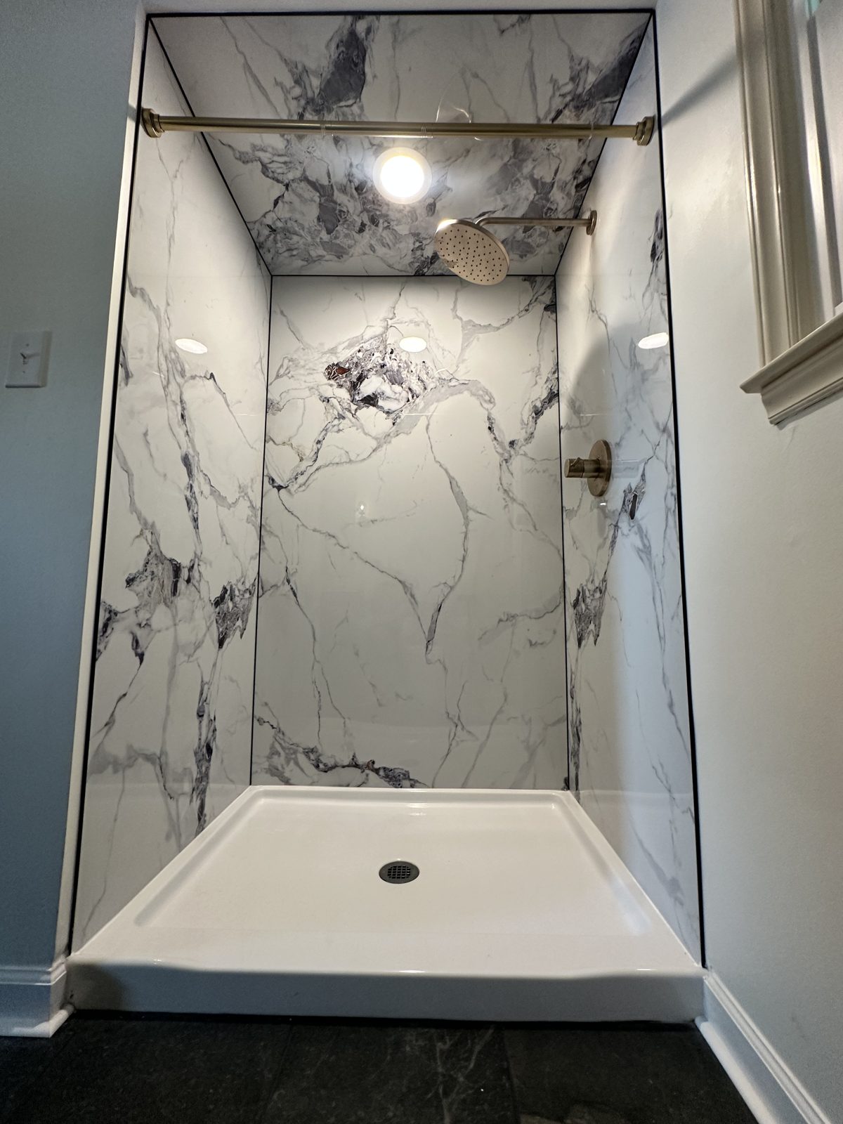 M22 Construction tile shower remodel charlotte project in Charlotte, NC
