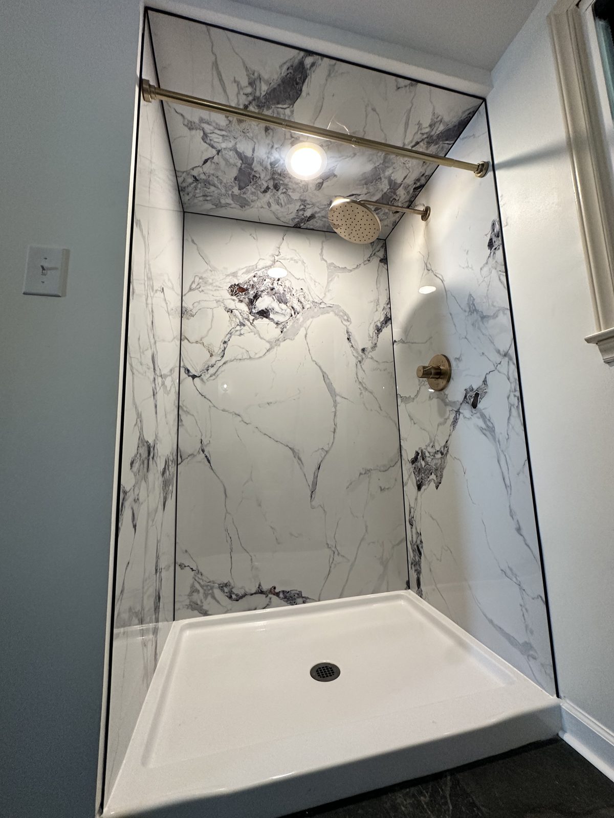 M22 Construction tile shower remodel charlotte project in Charlotte, NC